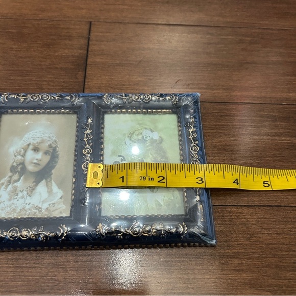 Vintage-Inspired Triple Photo Frame Set - Navy and Mahogany - Picture 5 of 6